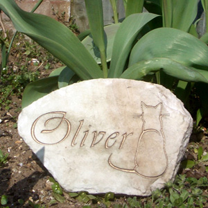 Standing Sandstone Cat Memorial