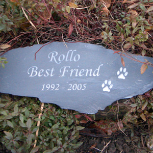 Cat Memorial on a Slate Plaque
