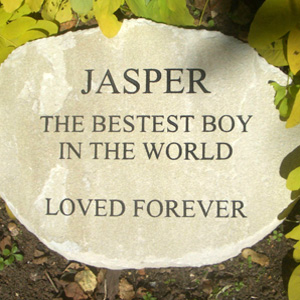 Dog Memorial on a Sandstone Plaque